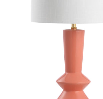 Ziggy 27" Ceramic/Iron Contemporary Glam LED Table Lamp - JONATHAN Y
